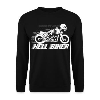 Skeleton biker - Unisex Sweatshirt - black - Front - Alina (178cm) & Michal (187cm)