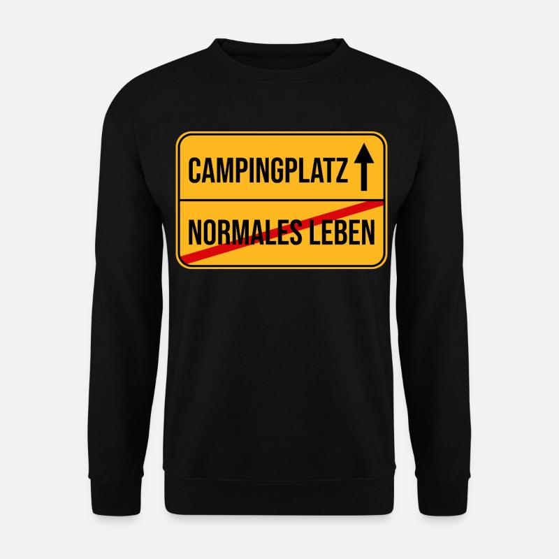 Campingplatz Warnhinweis Design - Unisex Pullover - Schwarz