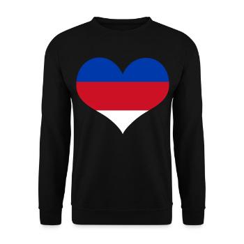Sorb Heart blue red white - Upper Lusatia - Unisex Sweatshirt - black - Front - Alina (178cm) & Michal (187cm)