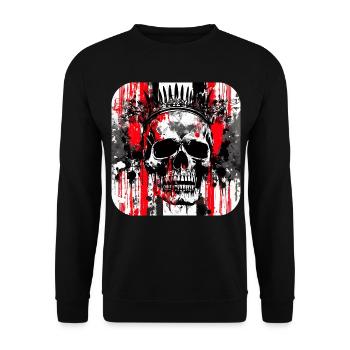 Crown Head Graffiti Skull - Unisex Sweatshirt - black - Front - Alina (178cm) & Michal (187cm)