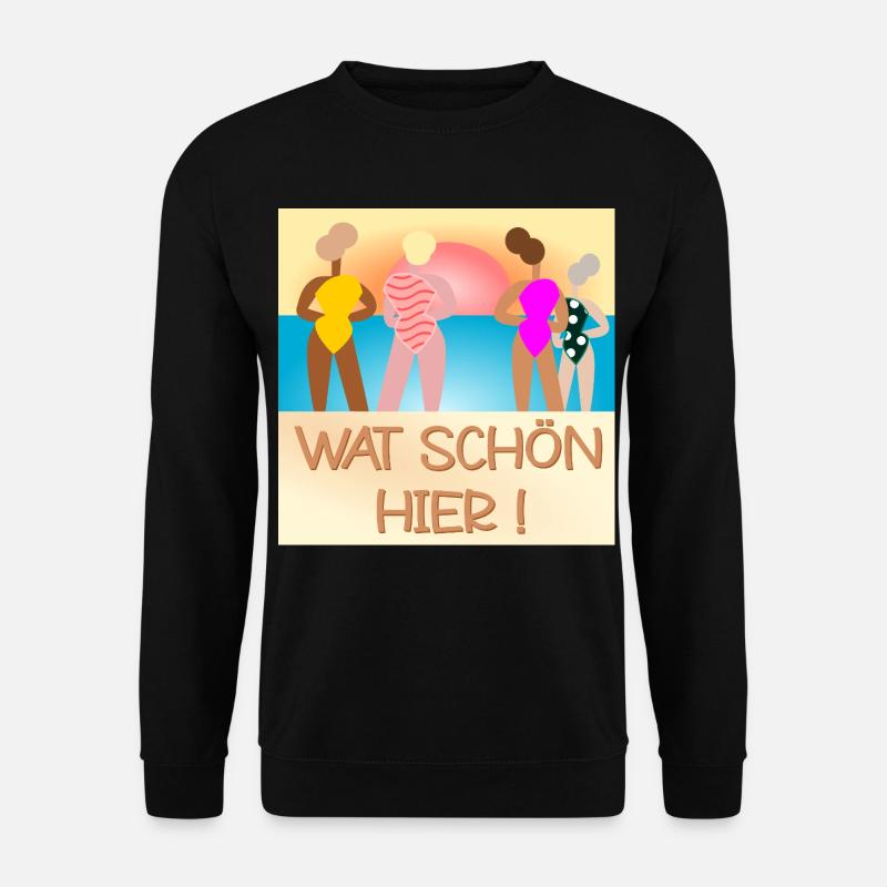 FRAUEN STRAND SONNENUNTERGANG - Unisex Pullover - Schwarz