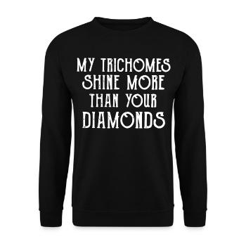 Trichomes Shine Over Diamonds - Unisex Sweatshirt - black - Front - Alina (178cm) & Michal (187cm)