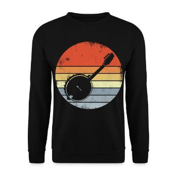 Vintage Banjo Sketch - Unisex Sweatshirt - black - Front - Alina (178cm) & Michal (187cm)
