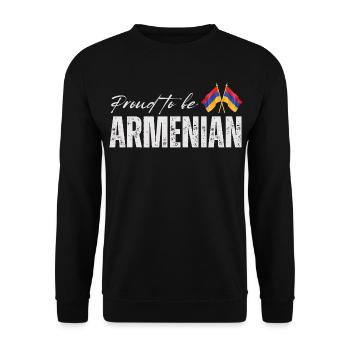 Arménien fier, j’adore l’Arménie - Sweat-shirt Unisexe - noir - Devant - Alina (178cm) & Michal (187cm)
