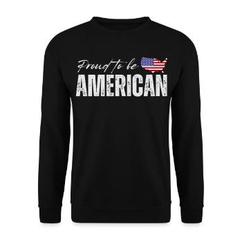 Proud American, I love America - Unisex Sweatshirt - black - Front - Alina (178cm) & Michal (187cm)