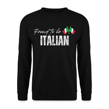 Stolzer Italiener, ich liebe Italien - Unisex Pullover - Schwarz - Vorne - Alina (178cm) & Michal (187cm)