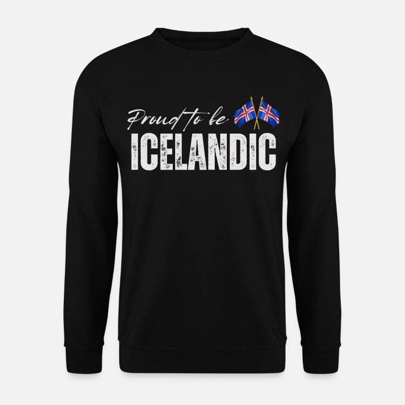 Isländisch stolz, ich liebe Island - Unisex Pullover - Schwarz