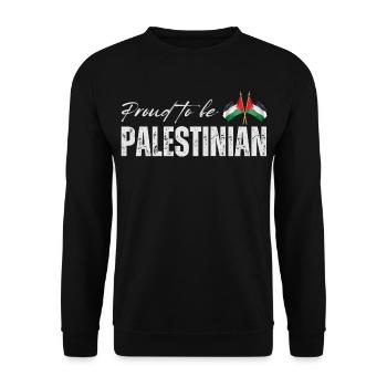 Fier Palestinien, j’adore la Palestine - Sweat-shirt Unisexe - noir - Devant - Alina (178cm) & Michal (187cm)