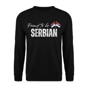 Serbe fier, j’adore la Serbie - Sweat-shirt Unisexe - noir - Devant - Alina (178cm) & Michal (187cm)