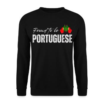 Portuguese proud, I love Portugal - Unisex Sweatshirt - black - Front - Alina (178cm) & Michal (187cm)