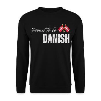 Proud Dane, I love Denmark - Unisex Sweatshirt - black - Front - Alina (178cm) & Michal (187cm)