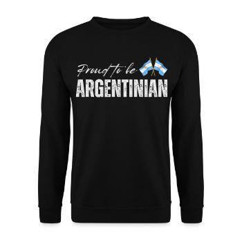 Fière Argentine, j’adore l’Argentine - Sweat-shirt Unisexe - noir - Devant - Alina (178cm) & Michal (187cm)