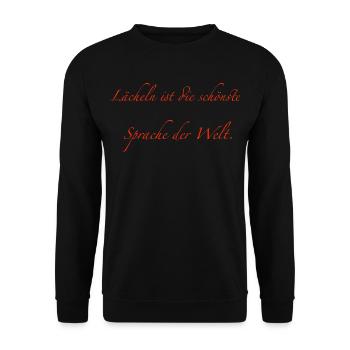 Smiling is the most beautiful language in the world - Unisex Sweatshirt - black - Front - Alina (178cm) & Michal (187cm)