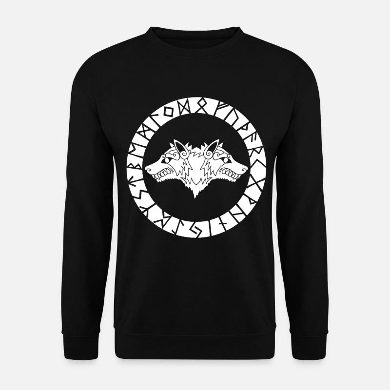 Two-headed white wolf - Unisex Sweatshirt - black