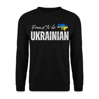 Stolzer Ukrainer, ich liebe die Ukraine - Unisex Pullover - Schwarz - Vorne - Alina (178cm) & Michal (187cm)