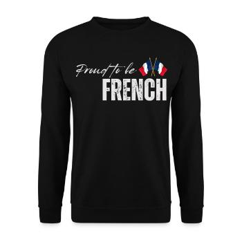 Stolzer Franzose, ich liebe Frankreich - Unisex Pullover - Schwarz - Vorne - Alina (178cm) & Michal (187cm)