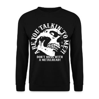 skull metal metalhead rock - Unisex Sweatshirt - black - Front - Alina (178cm) & Michal (187cm)