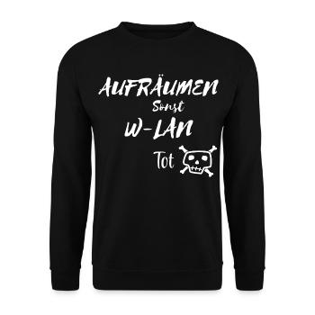 Kreativer Totenkopf mit Textmotivation - Unisex Pullover - Schwarz - Vorne - Alina (178cm) & Michal (187cm)