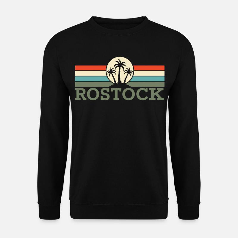 Rostock Retro Palms - Unisex Pullover - Schwarz