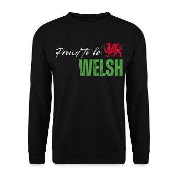 Proud Welsh, I love Wales - Unisex Sweatshirt - black - Front - Alina (178cm) & Michal (187cm)