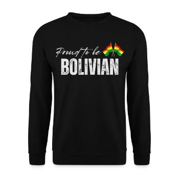 Bolivianer stolz, ich liebe Bolivien - Unisex Pullover - Schwarz - Vorne - Alina (178cm) & Michal (187cm)