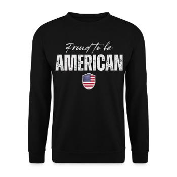 Proud American, I Love America - Unisex Sweatshirt - black - Front - Alina (178cm) & Michal (187cm)