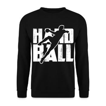 Lustiger Handball - Unisex Pullover - Schwarz - Vorne - Alina (178cm) & Michal (187cm)