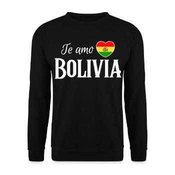 Ich liebe Bolivien, made in Bolivia - Unisex Pullover - Schwarz - Vorne - Alina (178cm) & Michal (187cm)