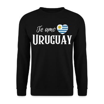 I love Uruguay, Uruguayan pride - Unisex Sweatshirt - black - Front - Alina (178cm) & Michal (187cm)