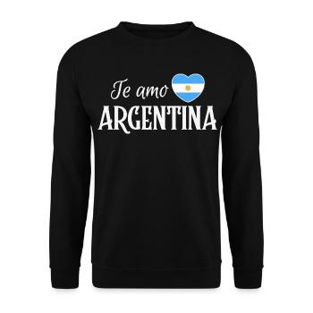 Ich liebe Argentinien, argentinischer Stolz - Unisex Pullover - Schwarz - Vorne - Alina (178cm) & Michal (187cm)