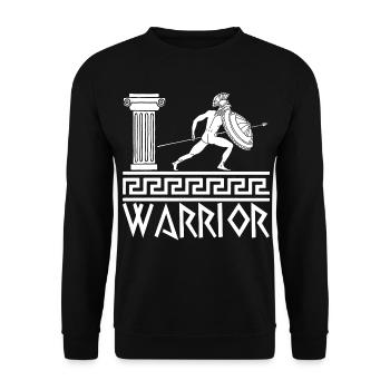 Weißer Hoplit Griechischer Krieger - Unisex Pullover - Schwarz - Vorne - Alina (178cm) & Michal (187cm)