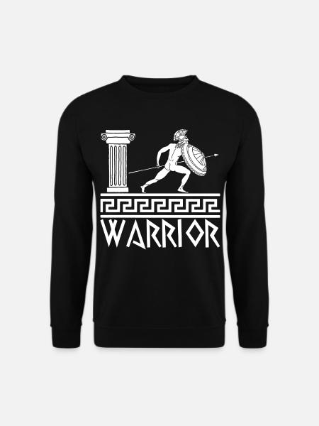 White hoplite Greek warrior - Unisex Sweatshirt - black