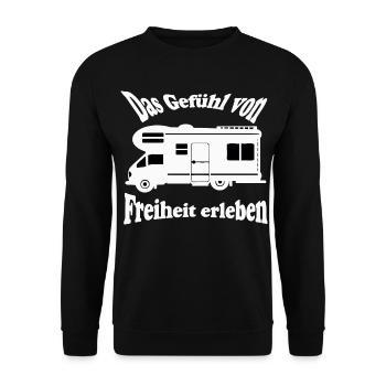 Motorhome , Experience the feeling of freedom ...... - Unisex Sweatshirt - black - Front - Alina (178cm) & Michal (187cm)