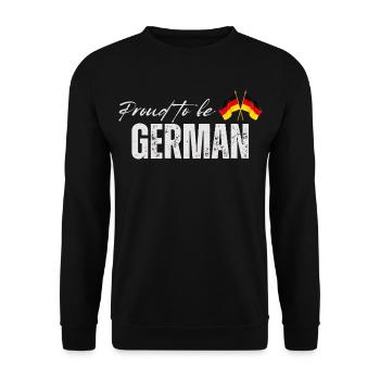 Proud German, I love Germany - Unisex Sweatshirt - black - Front - Alina (178cm) & Michal (187cm)