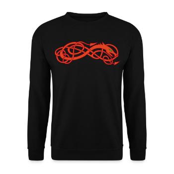 Rote keltische Schlange - Unisex Pullover - Schwarz - Vorne - Alina (178cm) & Michal (187cm)