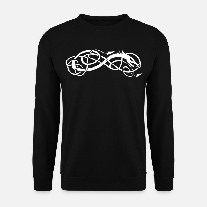 Weiße keltische Schlange - Unisex Pullover - Schwarz