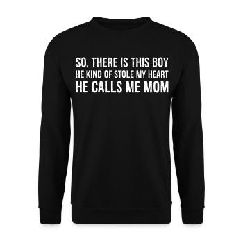 so there is this boy he kind of stole my heart - Unisex Sweatshirt - black - Front - Alina (178cm) & Michal (187cm)
