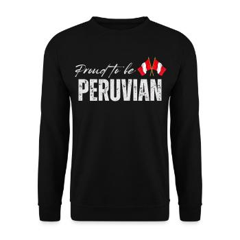 Proud Peruvian, Made in Peru - Unisex Sweatshirt - black - Front - Alina (178cm) & Michal (187cm)