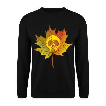 Skull and dead leaf - Unisex Sweatshirt - black - Front - Alina (178cm) & Michal (187cm)