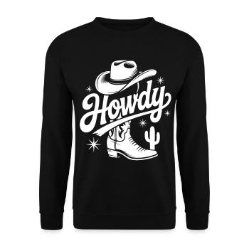 Western Cowboy Hat Design - Unisex Sweatshirt - black - Front - Alina (178cm) & Michal (187cm)