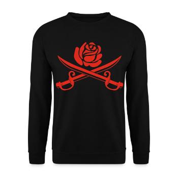 Rose rouge et épées croisées - Sweat-shirt Unisexe - noir - Devant - Alina (178cm) & Michal (187cm)