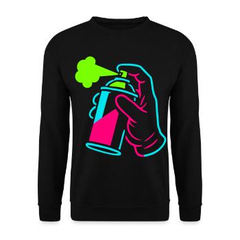 Graffiti tin in pop art style - Unisex Sweatshirt - black - Front - Alina (178cm) & Michal (187cm)