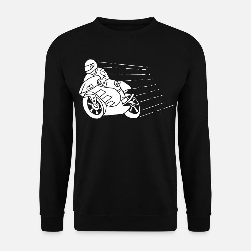 Weißer Biker und Geschwindigkeit - Unisex Pullover - Schwarz