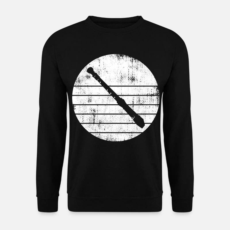 Flöte Skizze - Unisex Pullover - Schwarz