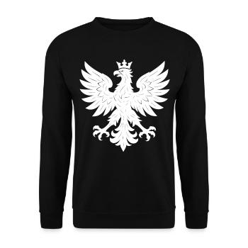 The white eagle with a golden crown, the Polska rep - Unisex Sweatshirt - black - Front - Alina (178cm) & Michal (187cm)