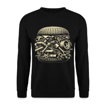 Mechanical Junk Vintage Design - Unisex Sweatshirt - black - Front - Alina (178cm) & Michal (187cm)