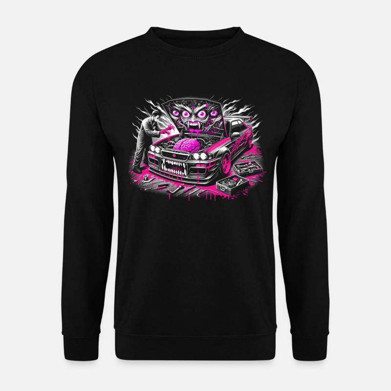 Neon Monster Car Graffiti Design - Unisex Sweatshirt - black
