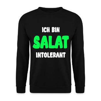 Ich Bin Salat Intolerant Fleischesser - Unisex Pullover - Schwarz - Vorne - Alina (178cm) & Michal (187cm)