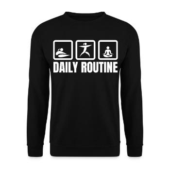 Routine quotidienne des amateurs de yoga - Sweat-shirt Unisexe - noir - Devant - Alina (178cm) & Michal (187cm)