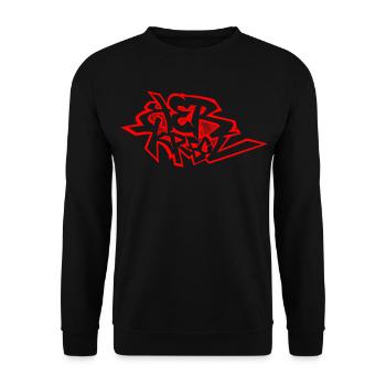 Graffiti 974 Ker Kreol - Rot - Unisex Pullover - Schwarz - Vorne - Alina (178cm) & Michal (187cm)
